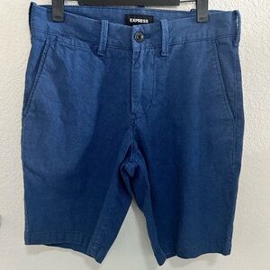 Men’s Express Classic Stretch Blue Shorts At the Knee Size 28